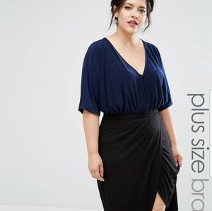 NWT ASOS Curve Club L Body Kimono Sleeves Blue 18